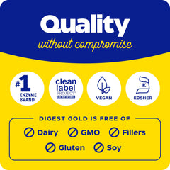 Gluten-free and vegan credentials highlighted on Digest Gold packaging