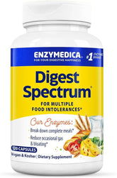 Enzymedica Digest Spectrum bottle label featuring vegan enzyme formula