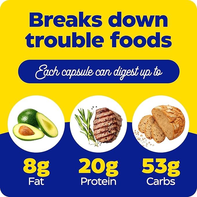 Graphic showing enzymes breaking down gluten and lactose