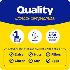 Enzymedica gummies are gluten-free, dairy-free, soy-free with no artificial colors or flavors