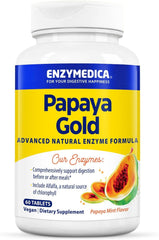 Enzymedica Papaya Gold digestive enzymes with organic papaya, chlorophyll and mint flavor - 60 chewables