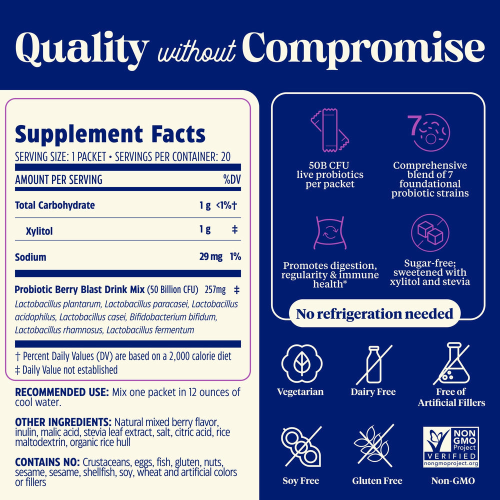 Illustration of digestive and immune support with SubCulture Berry Blast