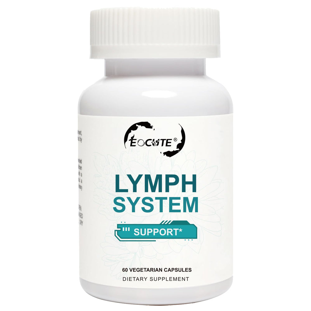 Product label with dosage information for EOCUTE Lymph System Support