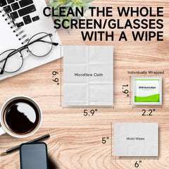 Included microfiber cleaning cloth for polishing the screen