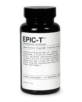 EPIC-T bottle front shows plant-based daily wellness blend