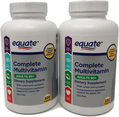 Equate Mature Adult 50+ One Daily Multivitamin bottle in a two-pack