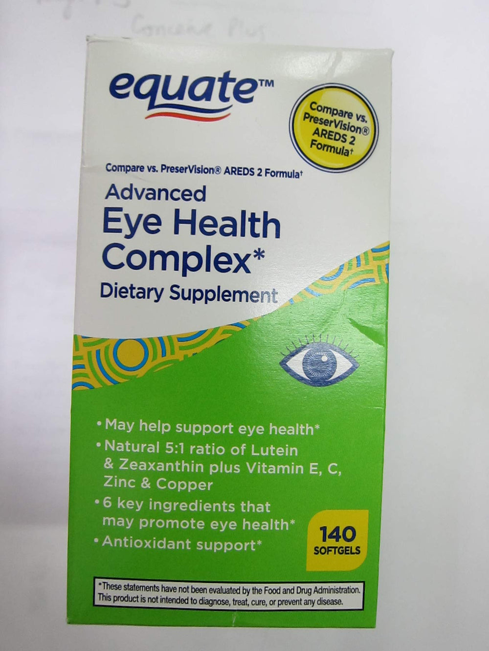 Equate Advanced Eye Health Complex 140 Softgels Pack of 2