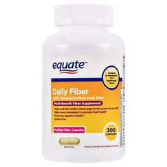 Equate Daily Fiber Psyllium Husk - 2 x 300 capsules, Pack of 2