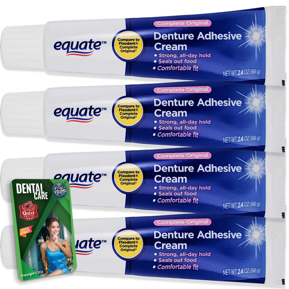 Equate Denture Adhesive Cream 2.4 oz (68 g) 4-pack