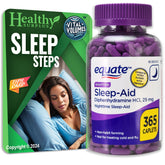 Equate Sleep-Aid Diphenhydramine HCI 25 mg 365 Caplets bundle