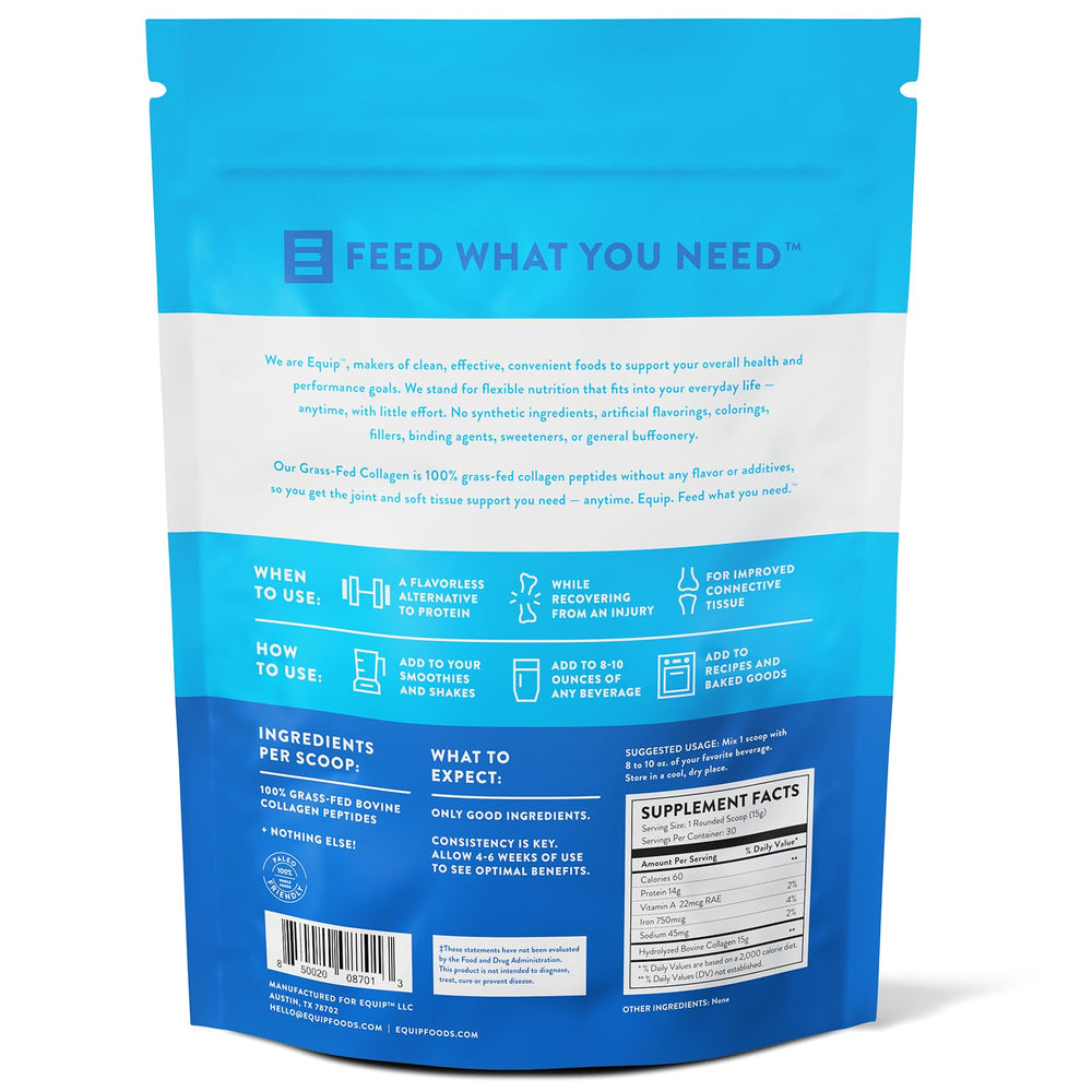Ingredients: grass-fed hydrolyzed collagen peptides