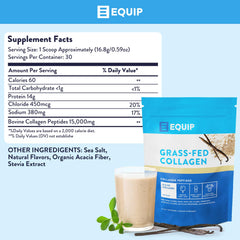 Close-up of packaging box and scoop for Grass-Fed Collagen Vanilla