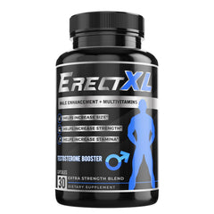 Front view of ERECTXL Male Performance Multivitamin bottle