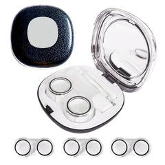Erewa contact lens case kit with mirror in black, front view