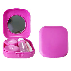 Erewa 2-pack contact lens case with mirror in Rose Red – front view