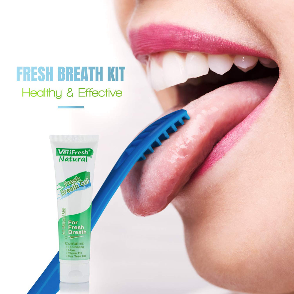 Ergonomic tongue cleaner with long handle
