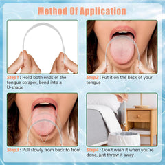 Ergonomic handle design of tongue scraper