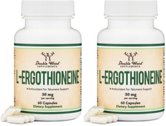 Ergothioneine 30mg capsule bottle label with 60-count