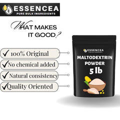 Essencea Maltodextrin Powder 5lb bulk supports large-scale cooking and meal prep.