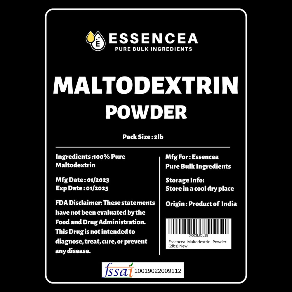 Essencea Maltodextrin Powder stored in a cool, dry place maintains quality.