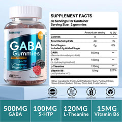 Close-up of individual GABA gummy on white background