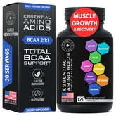 Bottle of Essential Amino Acids supplement for athletes
