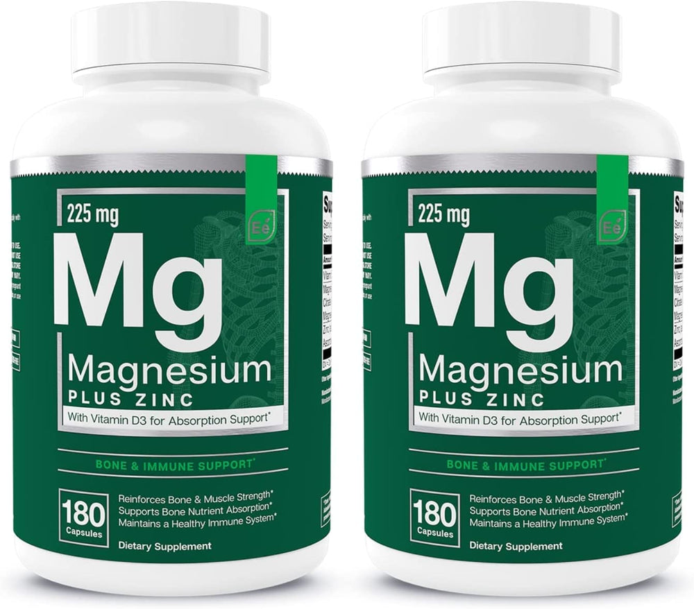 Bottle front label for Essential Elements Magnesium Plus Zinc with Vitamin D3 - 360 Count