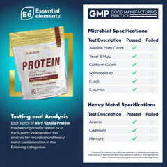 Back view of Essential Elements Pea Protein Powder Very Vanilla 18oz