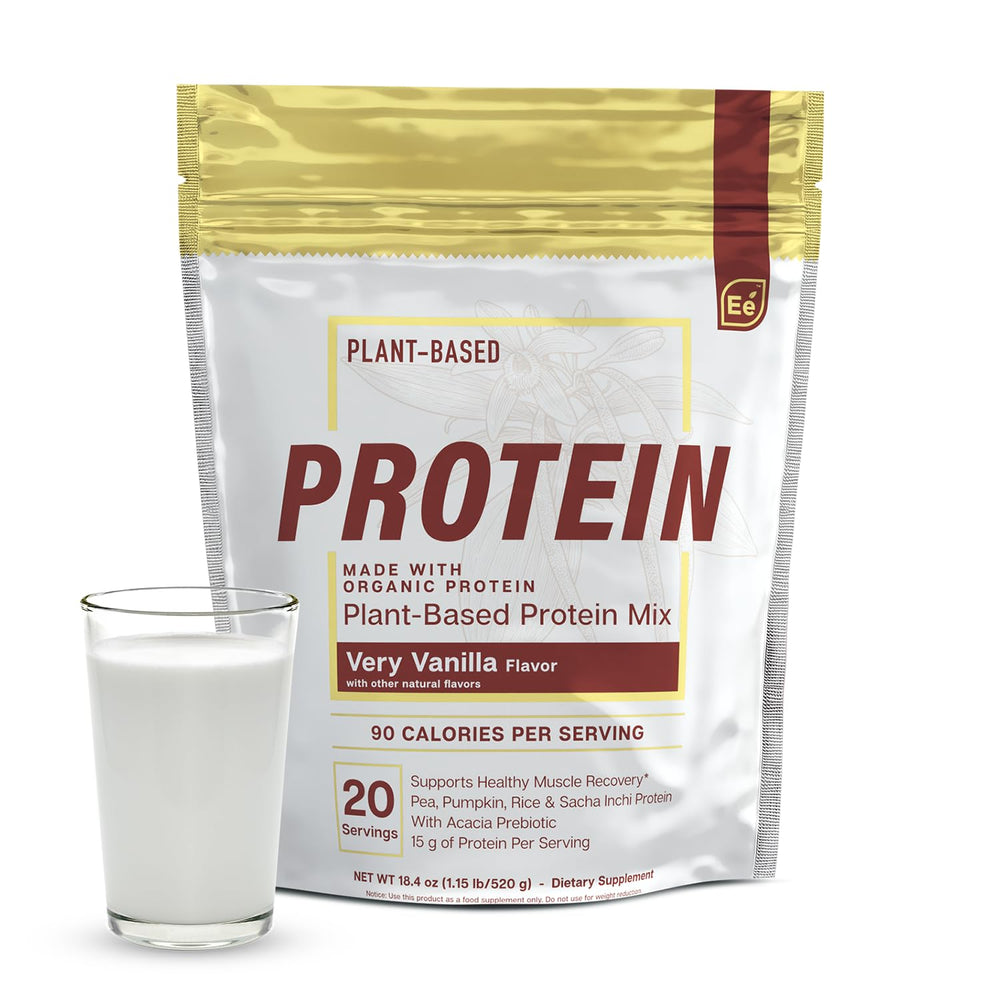 Front view of Essential Elements Pea Protein Powder Very Vanilla 18oz