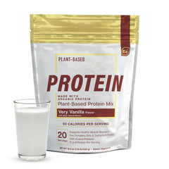 Front view of Essential Elements Pea Protein Powder - Very Vanilla jar