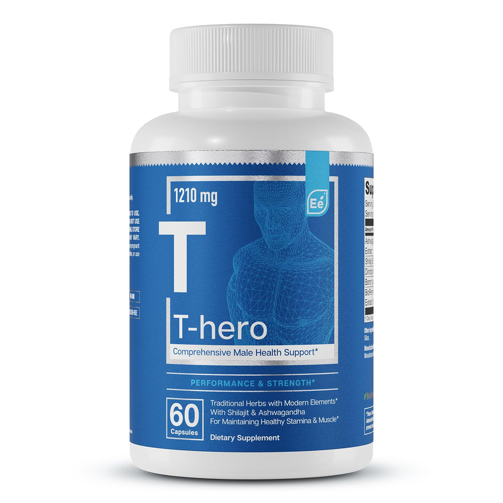 Essential Elements T-Hero bottle label for daily testosterone support