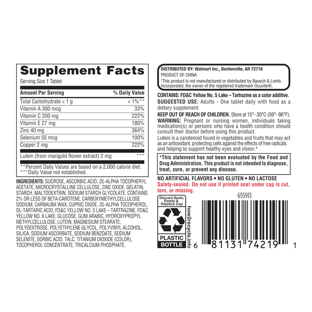 Vitamins and nutrients essential for eye wellness