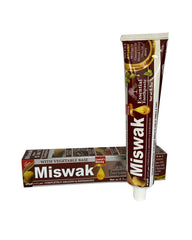 Illustration of key ingredients: Moringa Oil, Cinnamon Oil, Miswak Extract, Olive Oil, Honey
