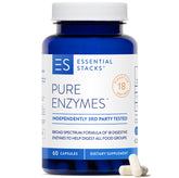 Bottle of Essential Stacks Pure Digestive Enzymes with label
