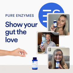 Icons illustrating amylase, lipase and lactase enzymes