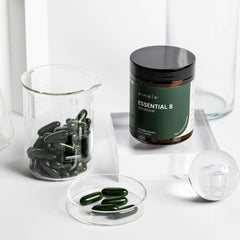 Essential 8 packaging box and bottle