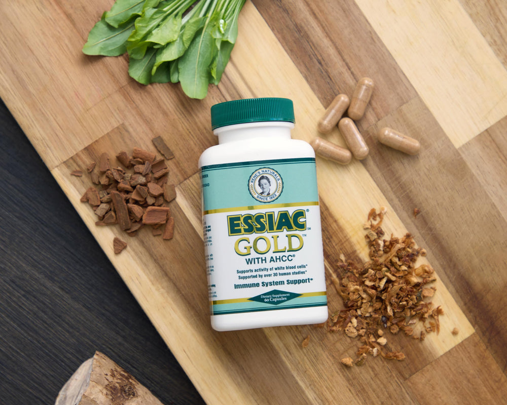 Nutritional facts panel on Essiac Gold® bottle