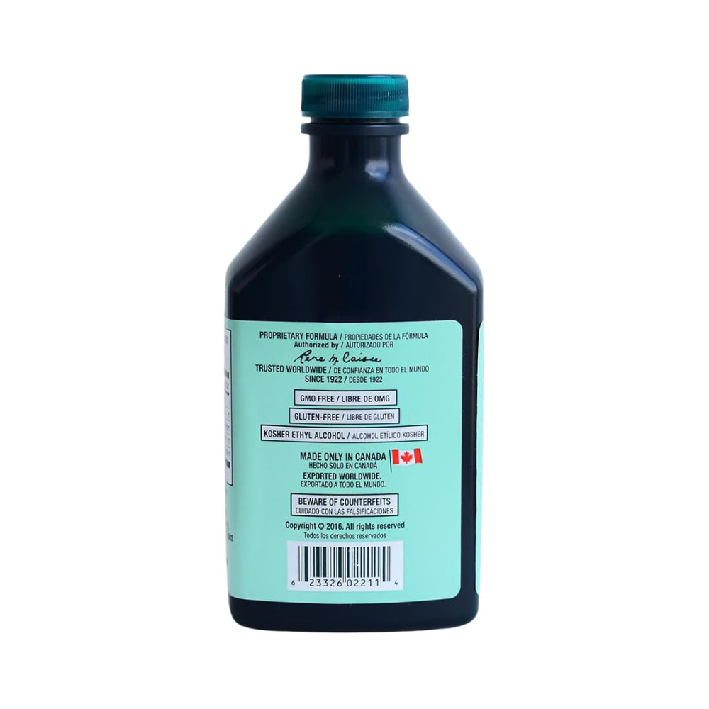 Close-up of Essiac Original Herbal Liquid Extract bottle