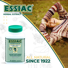 Display of Essiac Tea capsules pack-2 on product backdrop