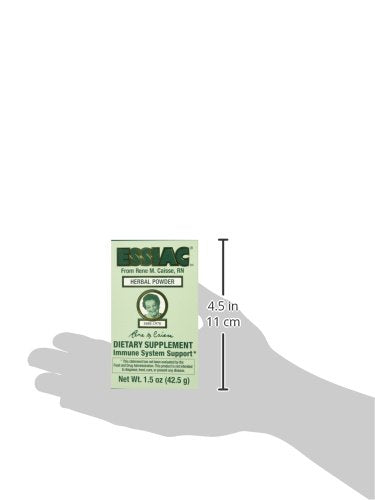 Close-up of Essiac Tea Powder Original Formula ingredients: Burdock Root, Sheep Sorrel, Slippery Elm Bark, Indian Rhubarb Root
