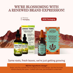 Essiac Tonic 2 oz bottle with label clearly visible