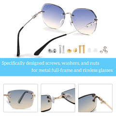 Replacement gold and silver glasses screws pack