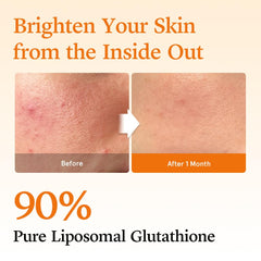 Glutathione Direct lemon flavor strip dissolving on the tongue