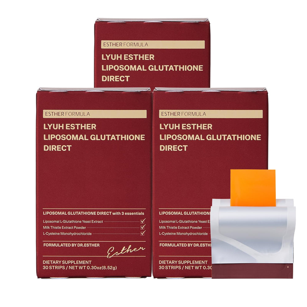 Front packaging of ESTHER FORMULA Liposomal Glutathione Direct 3packs
