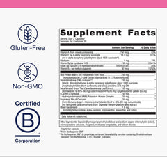 Close-up of EstroFactors bottle with 60 tablets