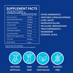 Close-up of vegan digestive enzyme capsules