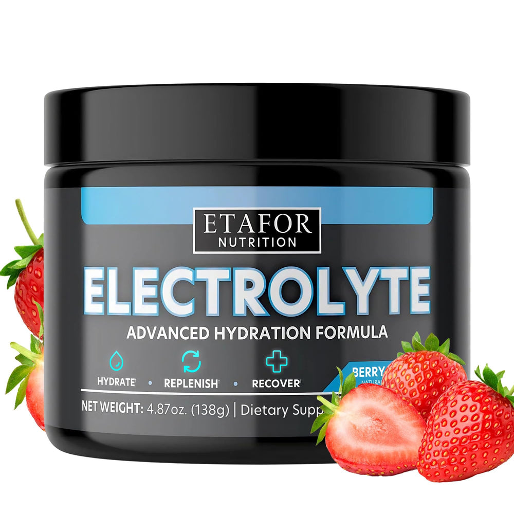 ETAFOR Electrolytes Powder Drink bottle label - hydration powder with minerals