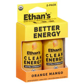 Ethan's Organic Energy Shots Orange Mango bottles and packaging (2 x 2oz)