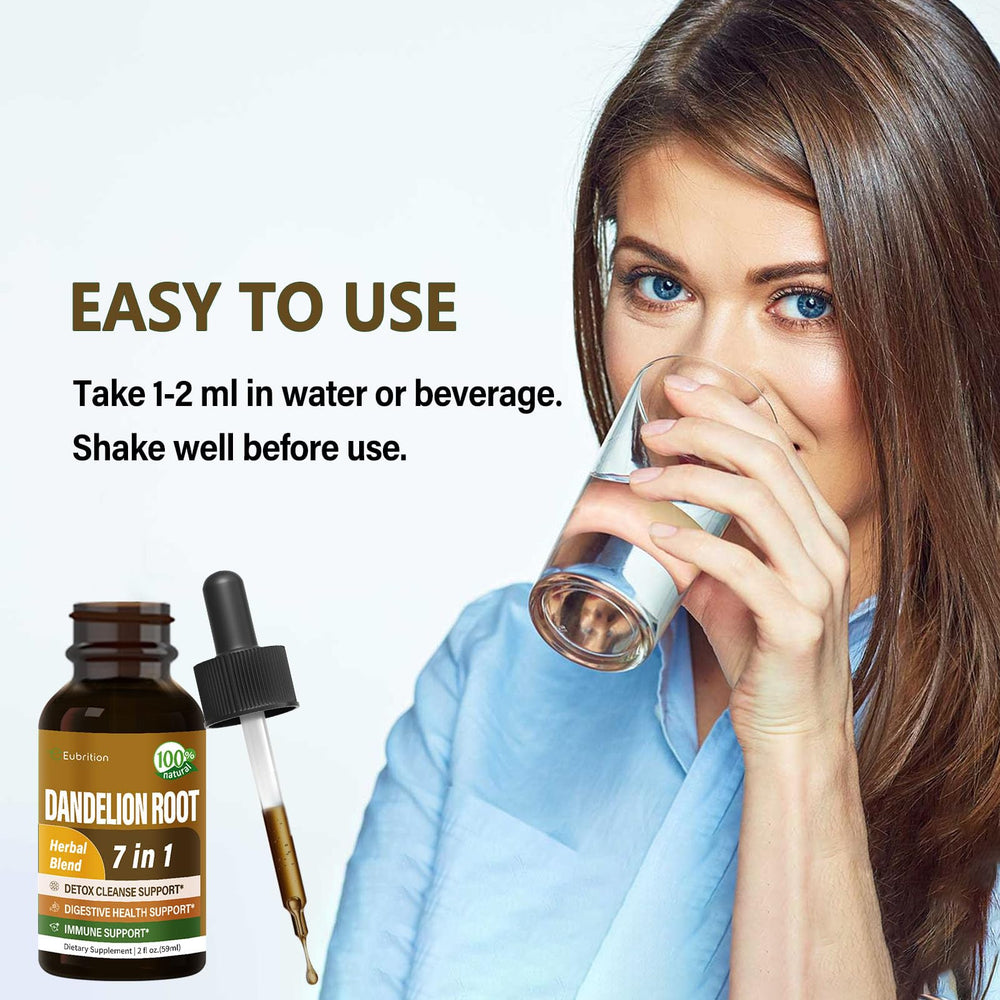 Detox and digestive support herbal tincture on white background