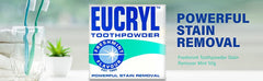 Two packs of Eucryl Smokers Tooth Powder displayed together